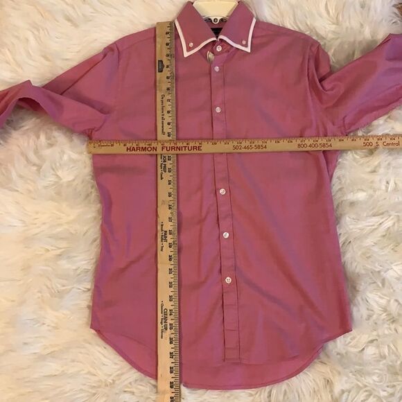 Zara Man slim fit size medium pink shirt with double color of white and pink - Picture 7 of 8